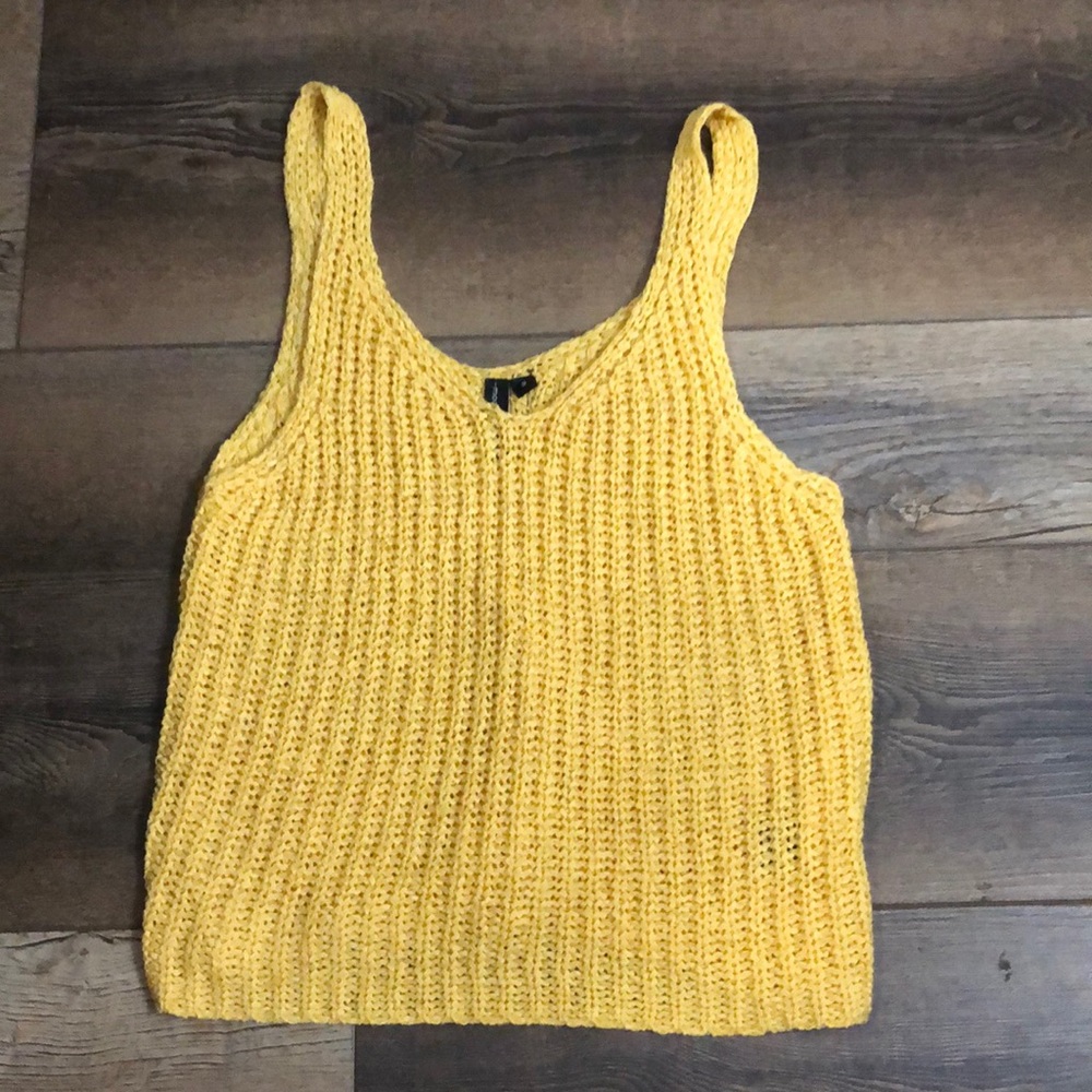 yellow knit tank top